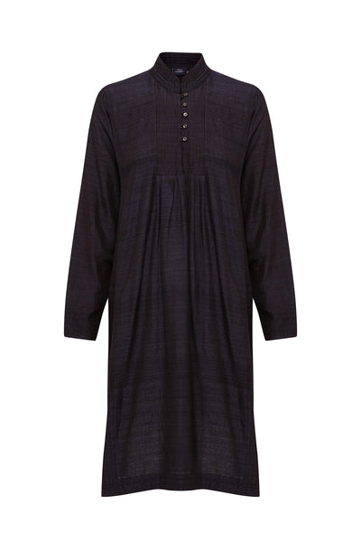Black Indigo Silk Smock Dress