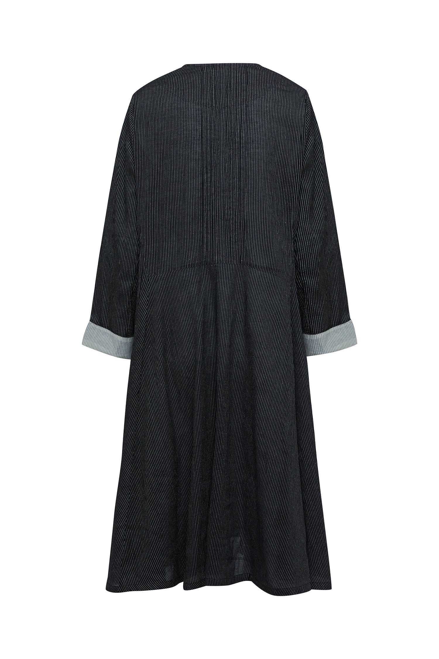 Black Pinstripe Twirling Dress