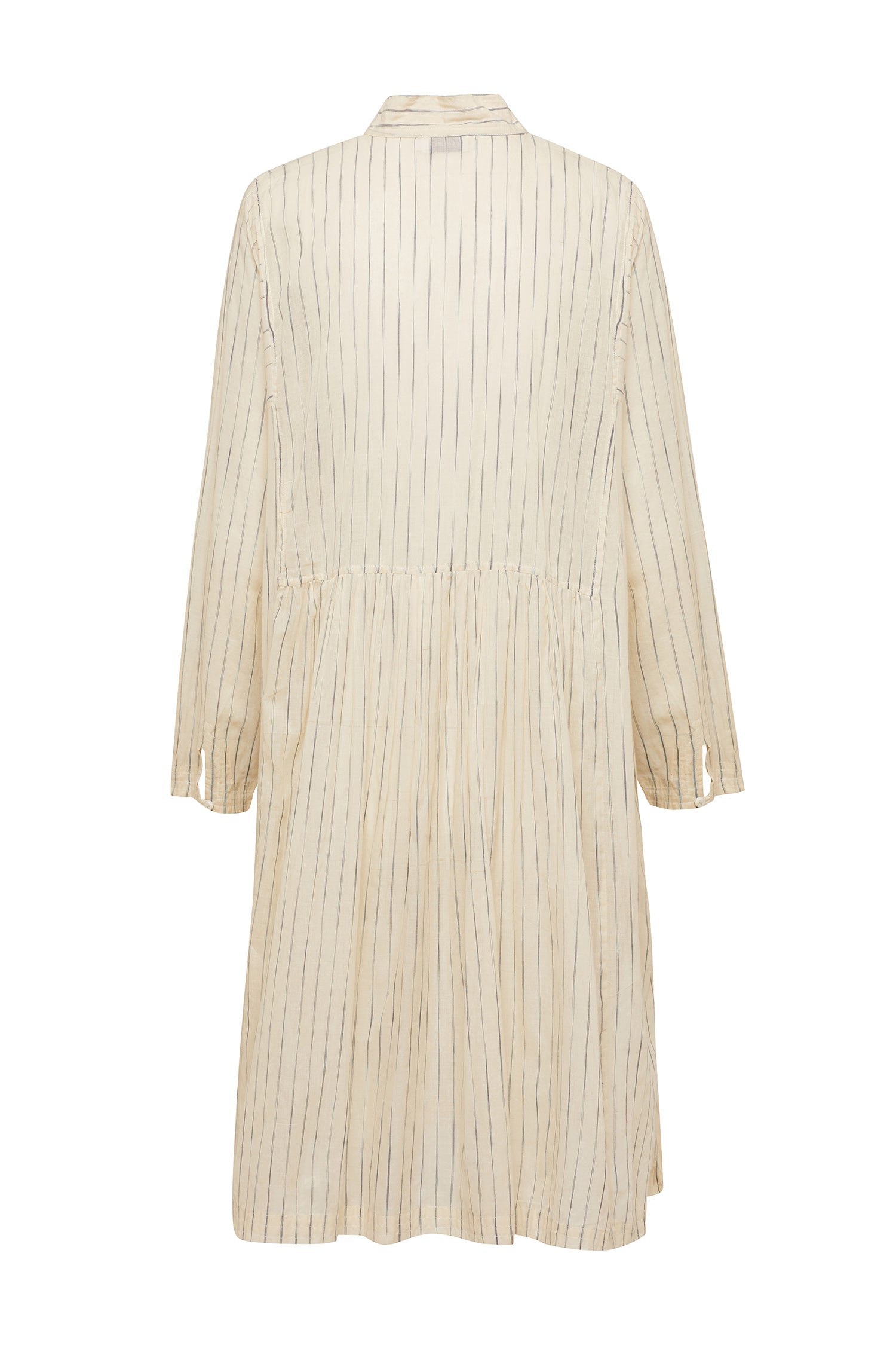 Cream/ Navy Pinstripe Smock Dress