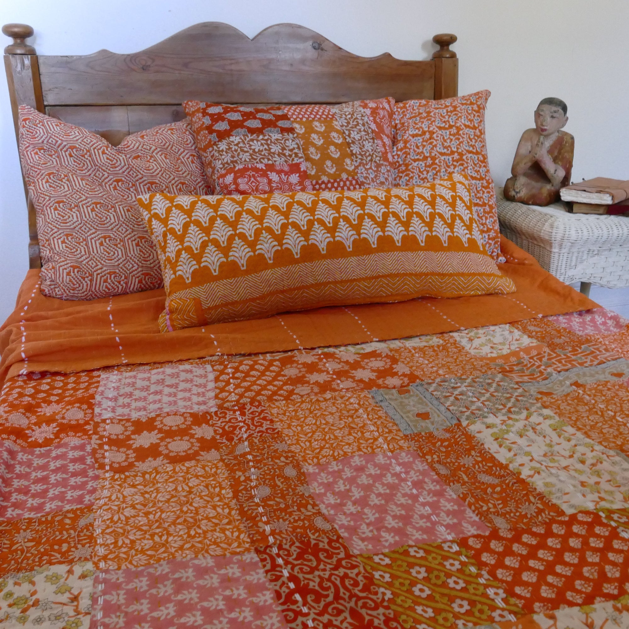 Tangerine Tango Vintage Sari Quilt